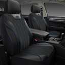 Skechers Seat Covers Memory Foam-Piping Leather Car Seat Covers,Ultimate Comfort & Support Front Seat Covers Airbag Compatible, Automotive Universal Fit Most for SUVs, Vans, Sedans, Cars, Trucks.Blue