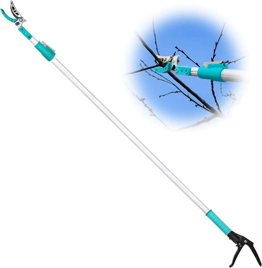 Altdorff Tree Pruner Extendable, Tree Trimmers Long Handle Pruner, Extra Length to 10ft, Telescopic Pole Pruner with Rotate Head, Smooth Clean Cut, Ideal For Removing High Branches and Fruit Picking, 70.8 inches