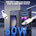 LOFPYE 3-Pack 10FT 60W USB C to USB C Cable, Type C to Type C Cable,Fast Charging Cable for iPhone 16 15 Pro Plus Pro Maxfor Galaxy S24 S23, for iPad Pro/Air, for MacBook Pro/Air and More