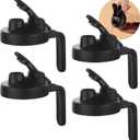 Wide Mouth Mason Jars Pour Spout Lids, Wide Mouth Mason Jars Pitcher Flip Cap Airtight Handle Lid, Leak Proof Seal Cover, Pack of 4