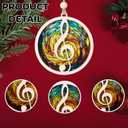 Music Lover Ornament  Acrylic Wooden Christmas Tree Keepsake for Teachers, Piano Fans, Teacher Gifts, Retro Christmas Decor, Music Notes Decoration