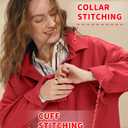 Locachy Women's Casual Oversized Polo Neck Sweatshirt Lapel Long Sleeve Button Pullover Tops Fashion Outfits Clothes (Red, XL)