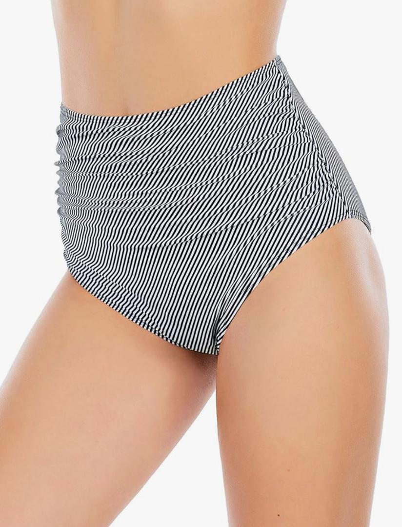 American Trends High Waisted Bikini Bottoms Ruched Tummy Control Swimsuits Bottoms Sexy Swim Bottom Bathing Suits for Women,XL