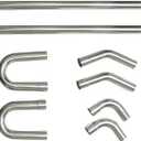 304 Stainless Steel 2.5" Mandrel Straight & Bend Pipe Exhaust Pipe Kit 8 PCS