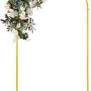 Vincidern 6.6 FT Wedding Arch Backdrop Stand for Party, Balloon Arch Stand, Wedding Arches for Ceremony, Metal Arch Backdrop Stand for Baby Showers, Birthday Party, Events Decoration Door Frame Gold