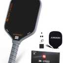 Professional Pickleball Paddles- T700 Carbon Fiber Pickle Racket- 3K Raw Carbon Frosted Surface for Enhanced Spin and Friction - USAPA Approved Offensive Long Paddle for Intermediate Advanced Players (Grey)