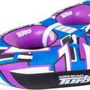 Airhead Turbo Blast Towable Tube for Boating, 2 Rider Inflatable Boat Tube for Water Tubing, Low Profile Design for Speed, Cushioned Handles for Stability, Kwik-Connect, Speed Safety Valve, 2 Person