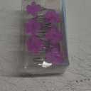 Cute Flower Shower Curtain Hooks, Glow in The Dark, Pretty Floral Themed Elegant Bathroom Decor, Purple