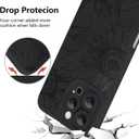 Fiyart Designed for iPhone 16 Pro Max Case Cute Flower Floral Sunflowers Design,Soft Slim TPU Anti-Scratch Phone Cover for Women Girls 6.9"-Black