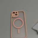 TOCOL Magnetic for iPhone 15 Case, Upgraded Full Camera Protection, Compatible with Magsafe, Drop Protection, Translucent Matte Back Bumper Phone Cover 6.1Inch (Light Pink)