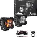 Suparee Recon 1 2-Inch LED Pod Lights with Black Covers, 40W 3472LM Spot Beam&Amber DRL Combo Ditch Light,136 Wide Range IP68/IP69K Waterproof Cube LED Offroad Light For Offroad Truck ATV UTV Car Boat