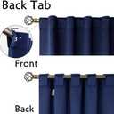 BGment Rod Pocket and Back Tab Blackout Curtains for Bedroom - Thermal Insulated Room Darkening Curtains for Living Room, 42x63 inch, 2 Window Curtain Panels, Navy Blue