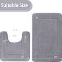 LOCHAS Bathroom Rug Set Light Grey, Soft Bath Rug Set 2 Piece, Toilet Mat U-Shaped 20x20 and 34x20 Bath Rugs, Quickly Dry Mats for Bathroom, Tub, Washable, Super Absorbent Floor Mat, 34" x 20" Plus 20" x 20"