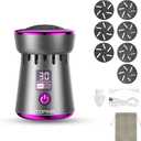 2025 Electric Foot Callus Remover, Rechargeable Pedicure Tool, Stainless Steel Heads for Dry Heels (Gray Purple)