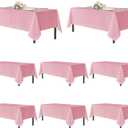 sancua Pink Tablecloths for 6 Foot Rectangle Tables, 8 Pack - Washable Polyester Fabric Table Cloth for Wedding Christmas Party, Birthday, Banquet Reception, 54x108 Inch