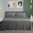 King Bed Sheets Set - Super Soft Brushed Microfiber 1800 Thread Count - Breathable Luxury Egyptian Sheets 16-Inch Deep Pocket - Wrinkle and Hypoallergenic-4 Piece(King, Dark Grey)