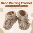 Liitrsh Baby Shower Table Decorations Crochet Knitted Baby Booties with 4 Artificial Flowers Floral Foam for Gender Reveal Table Centerpieces Neutral Party Decor