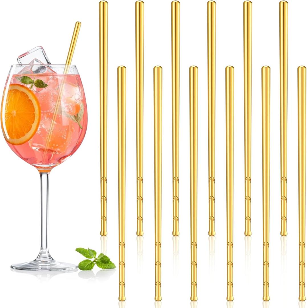 12 Pcs Baseball Bat Cocktail Stirrers Metal Coffee Beverage Stirrer 4.8 Inch Baseball Party Supplies Sports Party and Outing Decoration for Fans(Gold)
