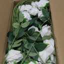 InnoGear 50 Pcs White Roses Artificial Flowers, Fake Velvet Silk Rose Bulk Faux Flower for Mother's Gift Decoration DIY Wedding Centerpieces Proposal Bridal Bouquets Party Floral Decor (50, White)