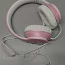 LORELEI X6 Over-Ear Headphones with Microphone, Lightweight Foldable & Portable Stereo Bass Headphones with 1.45M No-Tangle, Wired Headphones for Smartphone Tablet MP3 / 4 (Pearl Pink)