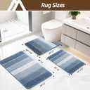 COSY HOMEER Bathroom Rugs 24"x17", Ultra Soft Absorbent Bath Mat with Non-Slip TPR Backing, Machine Washable Shaggy Rug for Bathroom Floor, Blue