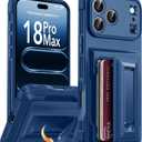 Oterkin for iPhone 18 Pro Max Case with Card Holder & Stand, Blue 6.9"