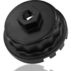Oil Filter Wrench for Toyota, 64.5MM 14Flute Oil Filter Cap Wrenches Removal Tool, Oil Filter Socket Set Compatible with Toyota, Highlander, Lexus, RAV4, Camry, Tundra, Sienna 2.5-5.7L Engine (Black)