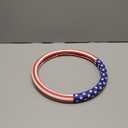 1 PC Car Steering Wheel Cover, 38cm American Flag Design Breathable Leather Rubber Inner Ring Steering Wheel Cover, Personalized Modification Accessories, Suitable for Most Models (Red & Blue)