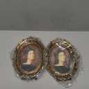 2 Pack 6x8 Oval Picture Frames Gold Vintage Antique Photo Frames for Wall Mount Tabletop Display Home Decor Gallery Art with Poster Photo