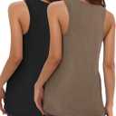 KKJ 2 Pack Womens Tank Tops 2026 V Neck Summer Tees Sleeveless Loose Fit Casual Vacation Outfits Flowy Shirts Fashion Clothes (XXL)
