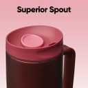 Owala SmoothSip Slider Stainless Steel Insulated Travel Mug with Handle, 100% Leak Proof, For Hot and Cold Drinks, Travel Friendly with Sliding Lock Lid, 24 oz, BPA Free, Leak Proof, Black Cherry