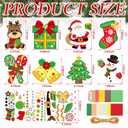 48 Sets Christmas Suncatchers Craft Kit Stained Glass Ornaments Kit Santa Cane Candy Jingle Bell Tissue Paper Crafts for Window Arts Party Holiday Projects Home Decorations