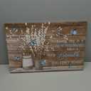 Farmhouse Bathroom Canvas Wall Art Vintage Rustic Country Flower Blue Butterfly Painting Picture Wall Decor Every day is a new beginning Poster Print Artwork for Living Room Bathroom Home Decoration