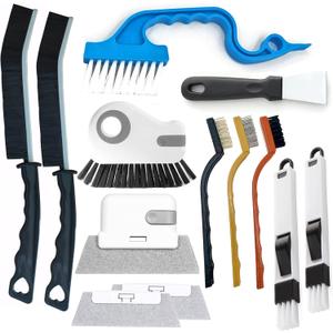13Pcs Crevice Cleaning Brush Set, Window Groove Cleaning Brush Kit Hard Bristle for Sliding Door, Sill, Tile Lines, Shutter, Corner, Grout, Sink