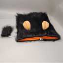 Funny Pet Lion Mane Wig - Long Plush Dog Costume for Halloween & Daily Photo (Black + Tail,S Size (Khaki Ears))