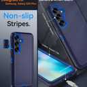 for Samsung Galaxy S25 Plus Case, with HD Tempered Glass Screen Protector, Heavy Duty Shockproof Drop Protective Rugged Tough Durable Phone Cover (Dark Blue)