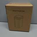 Pure Flower Home 12L Small Automatic Trash Can with Lid, Waterproof Touchless Motion Sensor Waste Bin for Bathroom, Bedroom, Office (White)