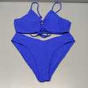 Meetall Women's High Cut String Triangle Bikini Set Swimsuits Sexy Bathing Suits 2 Piece (Medium, Royal Blue)