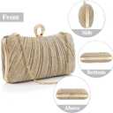 EROUGE Women Evening Clutch Purses Rhinestone Wedding Clutch Evening Handbag for Formal (Gold)