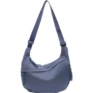 Crossbody Nylon Crescent Bag for Women - Lightweight Small Hobo With 2 Pack Inner Dumpling Bag - Casual (J-blue)