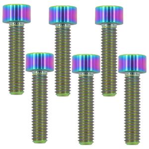 M8x25mm Titanium Bolts - Hex Socket Screws for Bike, Motorcycle, Marine | Corrosion Resistant in Salty/Humid Conditions, Lightweight Fasteners | Colorful 6pcs