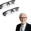 Flexvision Adjustable Vision Glasses Flex Focal Length Adjustable with Dial Vision for Near and Far Vision - Men & Women, Unisex (2 Pair)