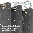 BGment Kids Blackout Curtains for Bedroom - Grommet Thermal Insulated Silver Star Print Room Darkening Curtains for Living Room, Set of 2 Panels (42 x 54 Inch, Dark Grey)