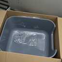 Large Cat Litter Box with High Sides, Cat Boxes for Indoor Cats, Cat Litter Pan for Kitty, Litter Box with Low Entry, Easy to Clean, Anti-Splashing (Grey)