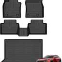 Floor Mats & Cargo Liner for Mazda CX-30 2020-2024 2025 All Weather Automotive TPE Liners Set Anti-Slip Waterproof Floor Liners Accessories (Car Mats+Trunk Mat) Black