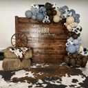 Breling 59" x 79" Western Party Decoration Faux Cowhide Rug Western Animal Flannel Cow Print Rug Farmhouse Rustic Home Decor for West Theme Birthday Party Supplies Bedroom Decor(Brown,Elegant Style)