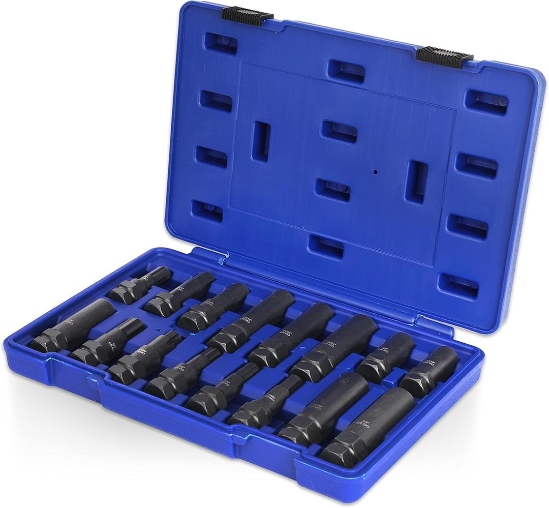 PlatinumEdge Lug Nut Key Set, 16 Pieces SAE & Metric Wheel Lock Removal Tool Kit, Cr-Mo Steel