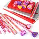 MIAHART 48 Pieces Teenager Party Bag Filler Set, Valentine's Day Pencils Halloween Christmas Pencils Party Goody Bag Fillers for School Supplies
