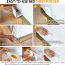 Upgrade Flat Bed Sheet Holders for Corners, 4Pcs Fitted Sheet Holders with Anti-Slip Base, Lock Sheet Grippers Keep Sheets Firm & Tight, Secure All Mattress Edges, No Loose Sheets, Easy to Install