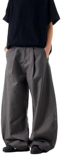 AIFARLD Mens Baggy Dress Pants Business Casual Wide Leg Zipper Fly Pleated Loose Banana Suit Trousers with Pocket No Size